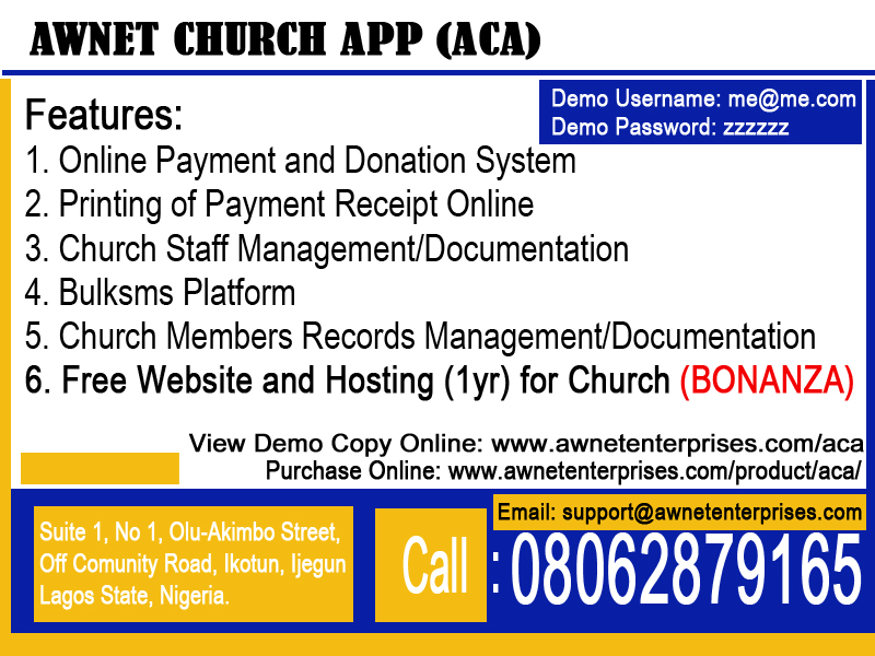 ACA (AWNET Church App)