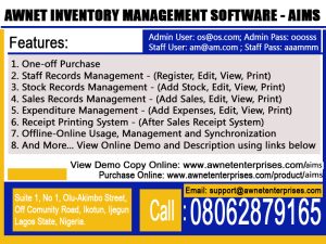 Awnet Inventory Management Software (AIMS)
